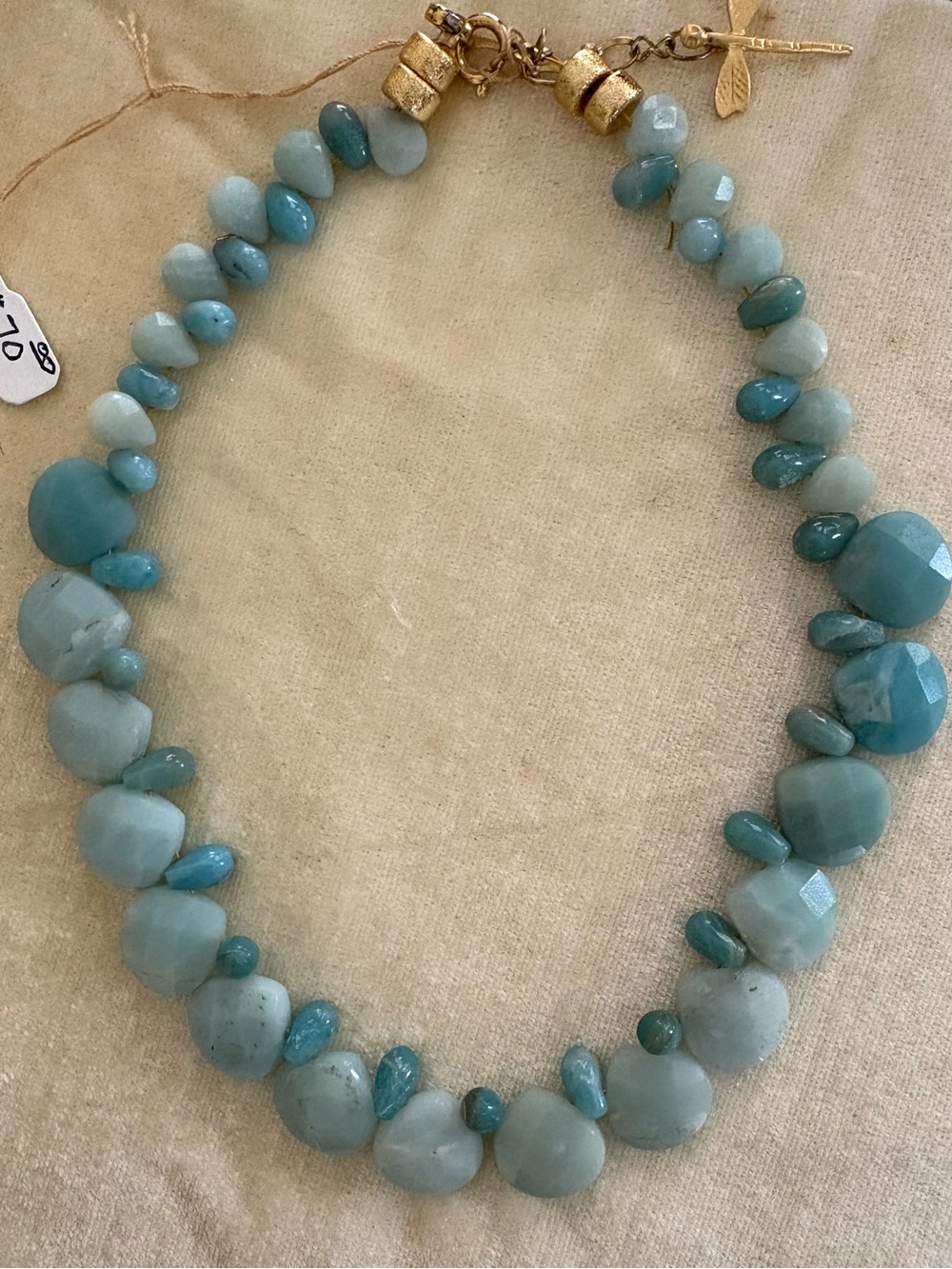 Aqua Stone Faceted Bead Necklace - Women Jewelry